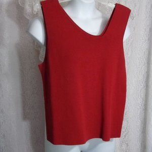 Red knit tank with asymmetrical neckline Size XL